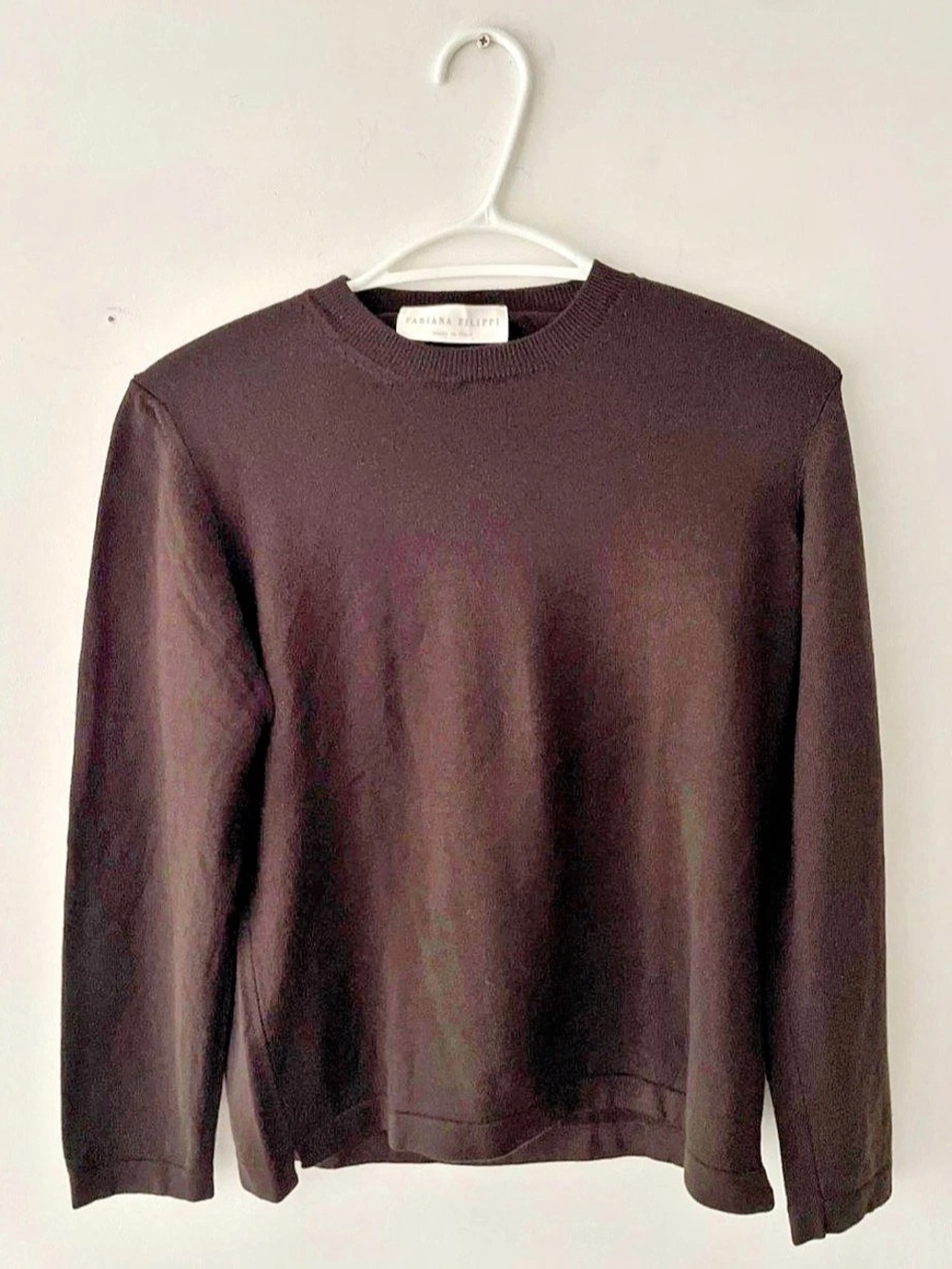 Fabiana Filippi Wool Long Sleeve Top Brown Size M